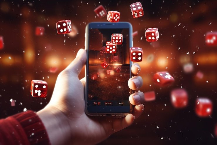 Layar permainan Jewels of Prosperity pesona toto di perangkat mobile dengan gulungan slot dan tombol putar